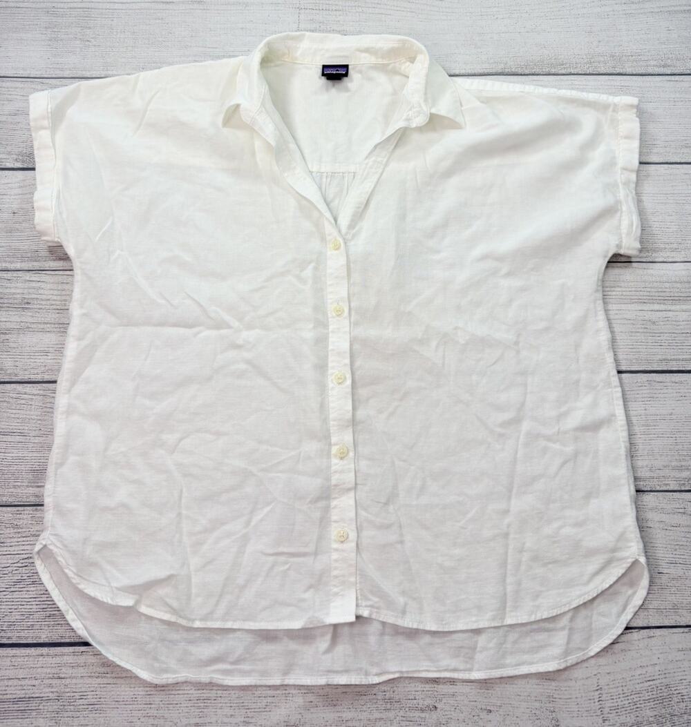 Patagonia Women's Lightweight A/C Shirt White Boxy Size Small